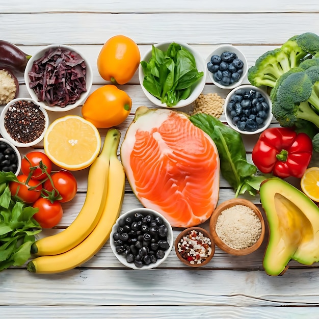 Foto concepto de dieta cetogénica baja en carbohidratos ingredientes para la selección de alimentos saludables