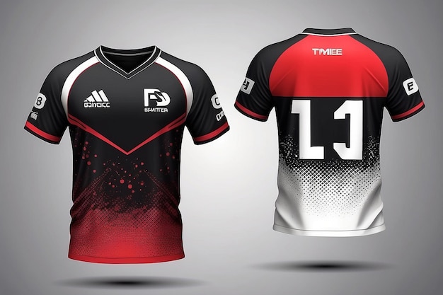 El concepto de diseño de la camiseta deportiva es el concepto del jersey deportivo vectorial con vista frontal.