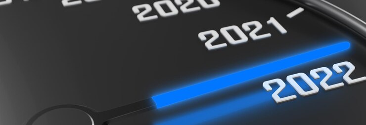 Foto concepto de diseño creativo para el festival de año nuevo 2022. ilustración 3d