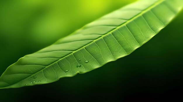 Concepto de diseño generativo de la naturaleza macro de la hoja verde