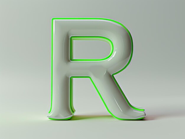 El concepto de diseño de la letra R para Minimalist Studio Generative AI