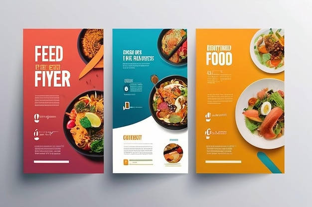 Foto concepto de diseño de la plantilla del folleto de alimentos