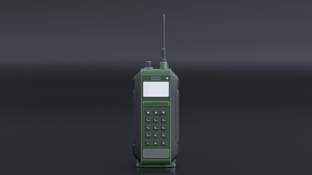 Concepto de diseño de producto de radio de banda dual militar renderizado 3d de foto premium