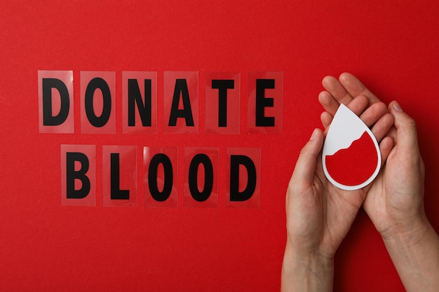 Concepto de donación de sangre de conciencia y donación.