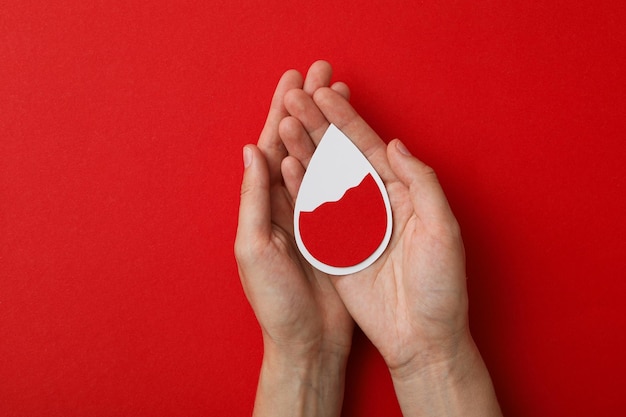 Concepto de donación de sangre de sensibilización y donación.