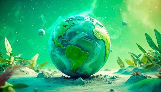 Concepto de ecología y protección del planeta Tierra verde