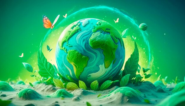 Concepto de ecología y protección del planeta Tierra verde