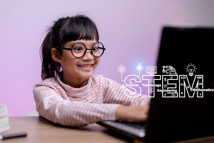 Foto concepto de educación stem stem ciencia tecnología ingeniería matemáticas scitech concepto de educación tecnológica