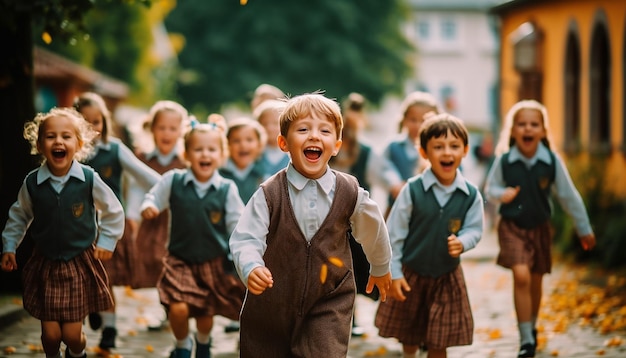 Concepto educativo alegre y feliz de regreso a la escuela