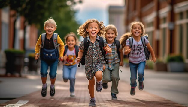 Concepto educativo alegre y feliz de regreso a la escuela