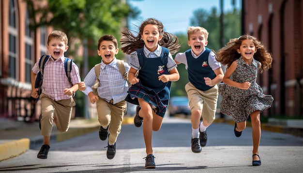 Concepto educativo alegre y feliz de regreso a la escuela