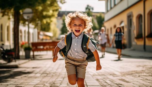 Concepto educativo alegre y feliz de regreso a la escuela