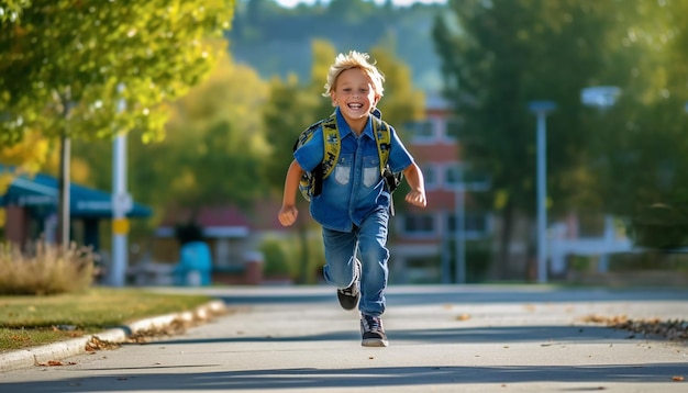 Concepto educativo alegre y feliz de regreso a la escuela