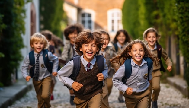 Concepto educativo alegre y feliz de regreso a la escuela