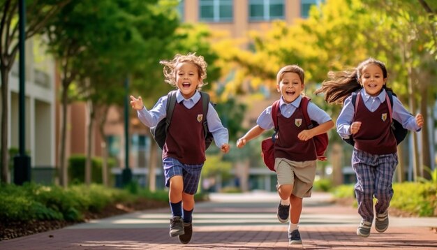 Concepto educativo alegre y feliz de regreso a la escuela