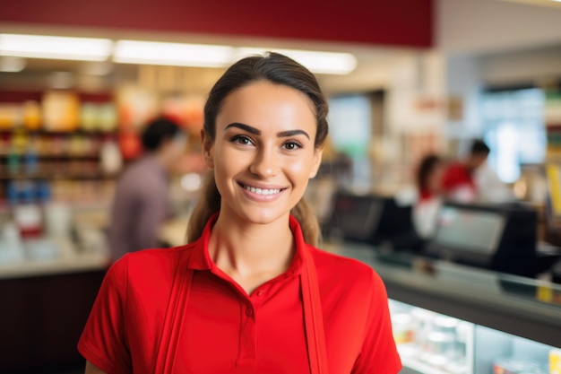 Foto concepto de empleado de supermercado