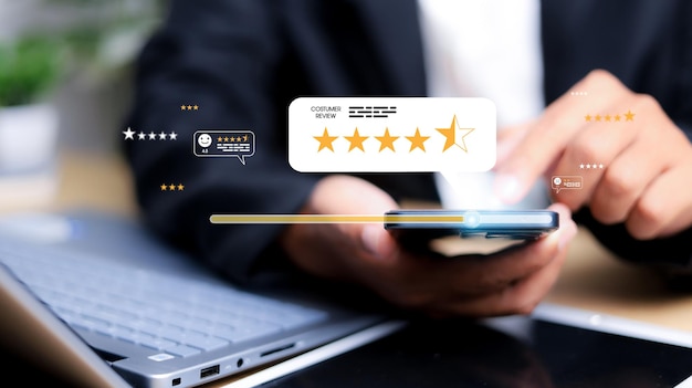 El concepto de encuesta de retroalimentación de satisfacción del cliente El cliente puede evaluar la calidad