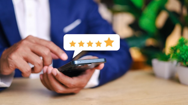 El concepto de encuesta de retroalimentación de satisfacción del cliente El cliente puede evaluar la calidad