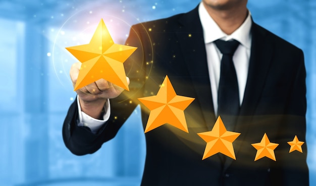 Concepto de encuesta de retroalimentación de satisfacción del cliente