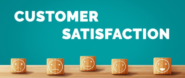 El concepto de la encuesta de satisfacción de comentarios de revisión del cliente uds