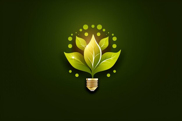 El concepto de energía ecológica Icon Plant dentro de la bombilla