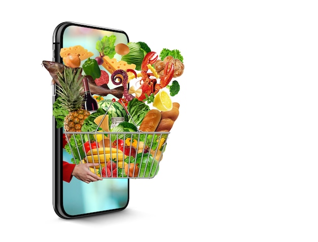 concepto de entrega de alimentos frescos