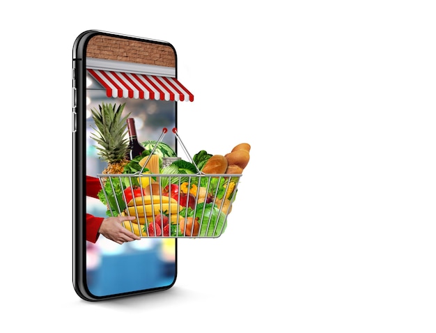 concepto de entrega de alimentos frescos