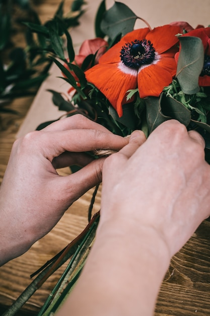 Concepto de entrega de flores