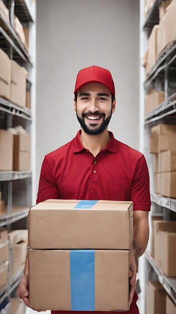 Concepto de entrega de pedidos, compras en línea y envío de paquetes