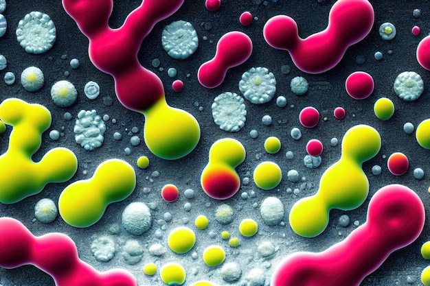 Concepto de epidemia de ciencia de bacterias de virus