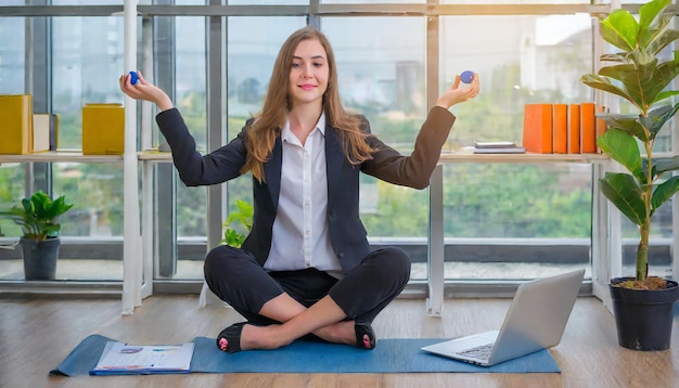 Concepto de equilibrio mujeres de negocios que realizan trabajos complejos empleados subpoo