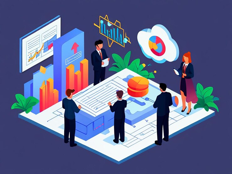 Foto concepto de equipo de negocios isométrico