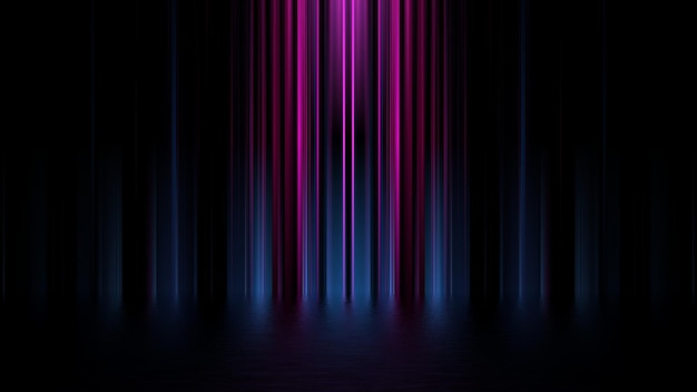 Concepto de escaparate futurista escena de espectáculo vacío Fondo de neón de brillo geométrico abstracto, banner de tecnología. Exhibición de productos, Escena 3D Render