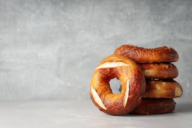 Concepto de espacio de bagel de comida sabrosa para texto