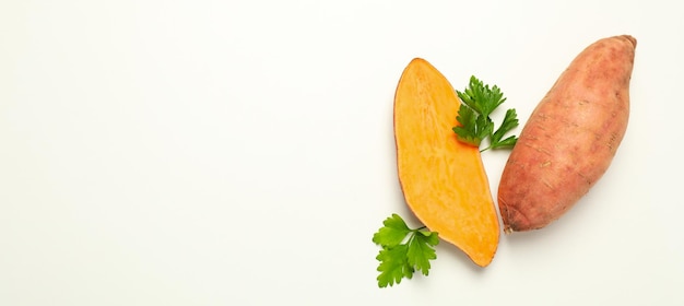 Foto concepto de espacio de batata de verduras para texto