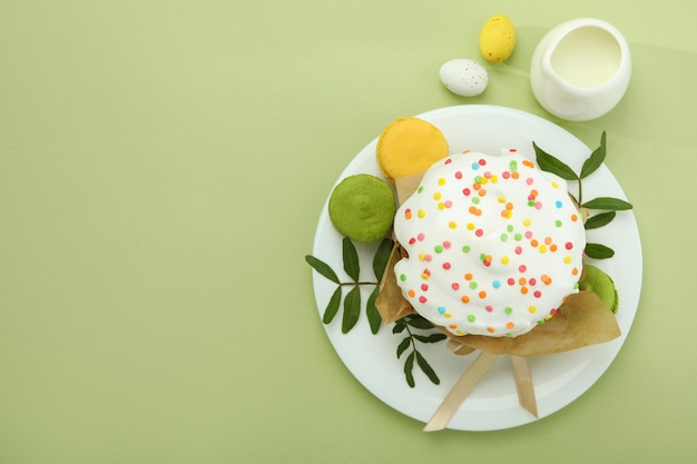 Concepto de espacio de comida de Pascua para texto