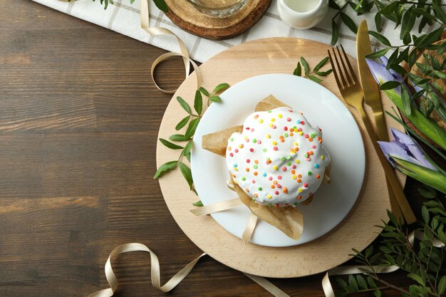 Concepto de espacio de comida de Pascua para texto