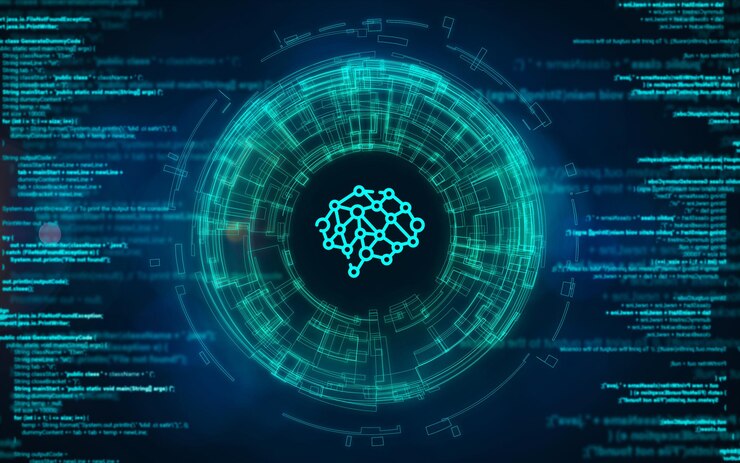 Foto el concepto de un espacio de red conectado