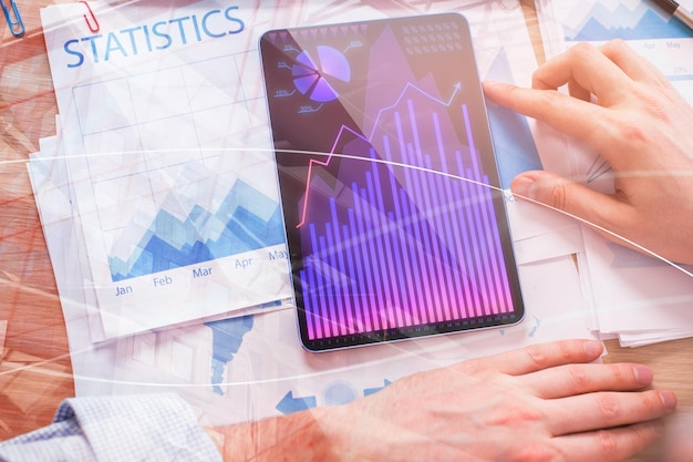 Concepto de estadísticas y finanzas