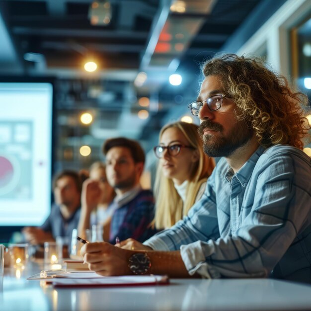 Concepto de estrategia de planificación de la discusión de la reunión de negocios