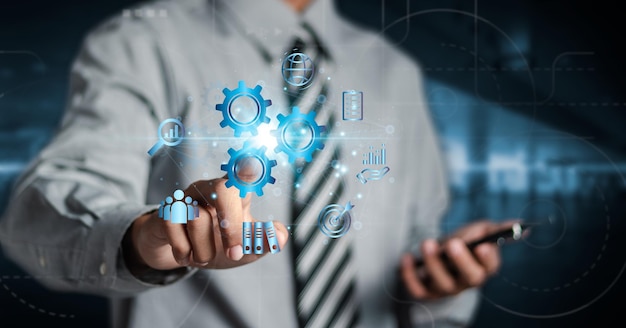 Concepto para el éxito Análisis de procesos de negocio e innovación con conectividad de red global