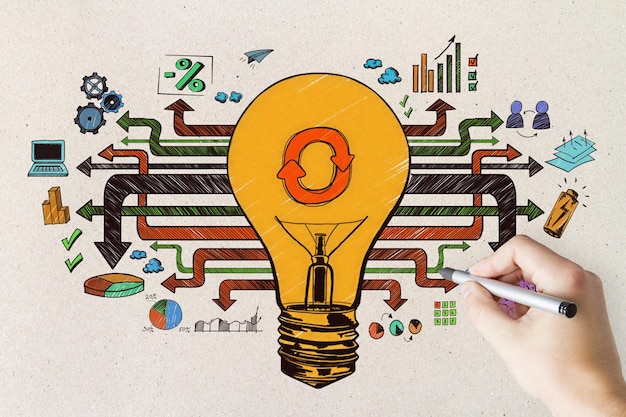 Concepto de éxito e innovación.