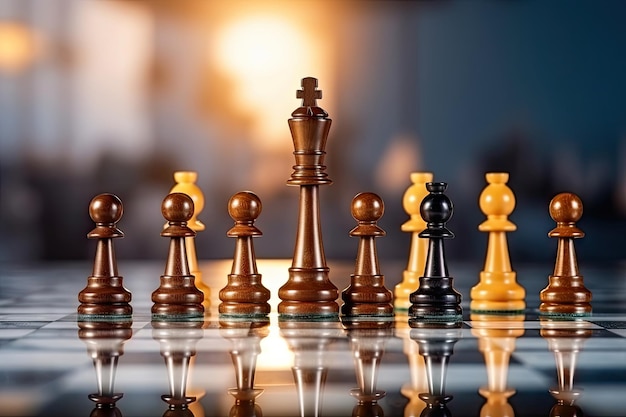 Concepto de éxito empresarial de juegos de tablero de ajedrez