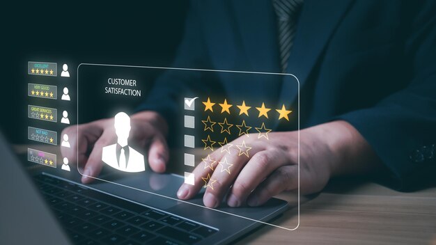 Concepto de experiencia del cliente Mejor servicio excelente para la satisfacción presente