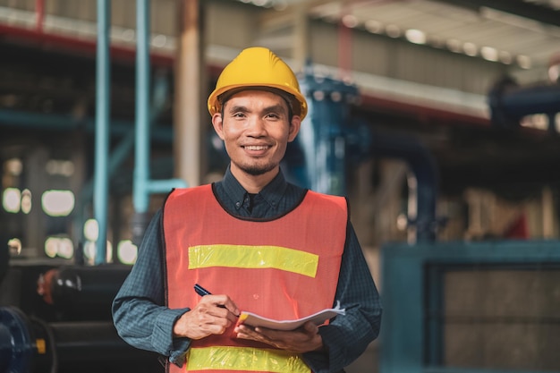 Concepto de fábrica de trabajadores asiáticos