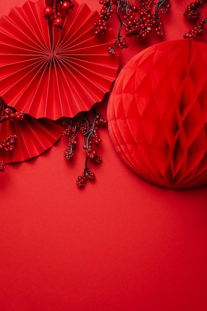 Foto concepto de feliz año nuevo chino espacio para texto