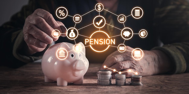 Concepto de finanzas empresariales de pensiones