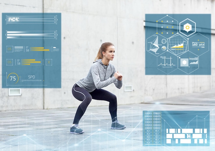 Foto concepto de fitness, deporte y personas - mujer haciendo sentadillas al aire libre