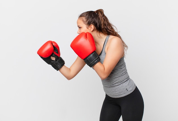 Concepto de fitness joven mujer bonita