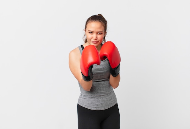 Concepto de fitness joven mujer bonita